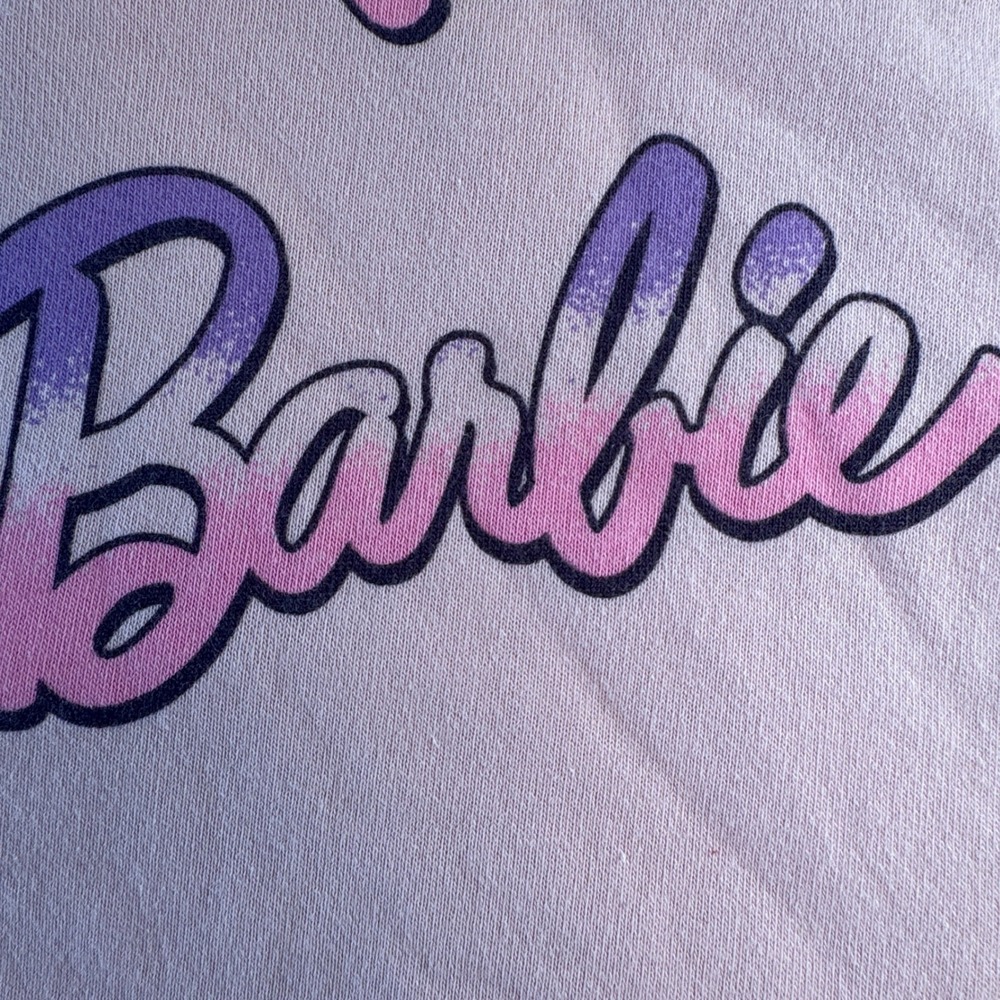 Barbie Hybrid Apparel All Over Print Sweatshirt Pink Purple Logo XXL 2023 Mattel - Picture 3 of 6
